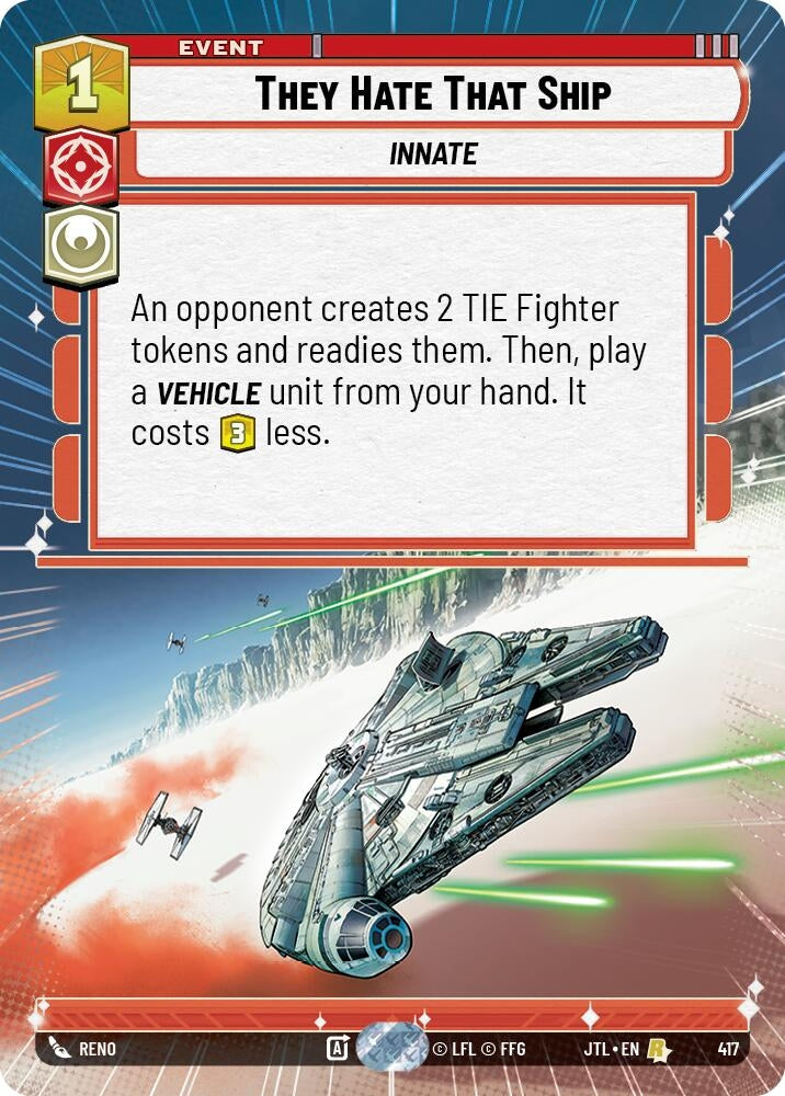 Image for They Hate That Ship (Hyperspace) (Jump to Lightspeed) (417) - Star Wars: Unlimited