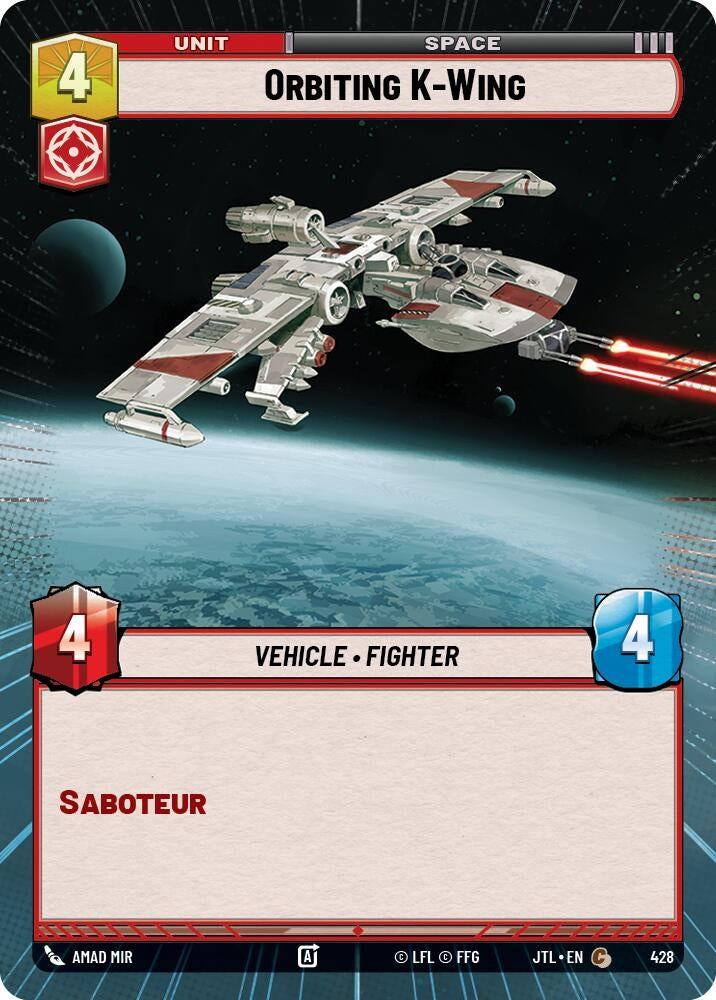 Image for Orbiting K-Wing (Hyperspace) (Jump to Lightspeed) (428) - Star Wars: Unlimited