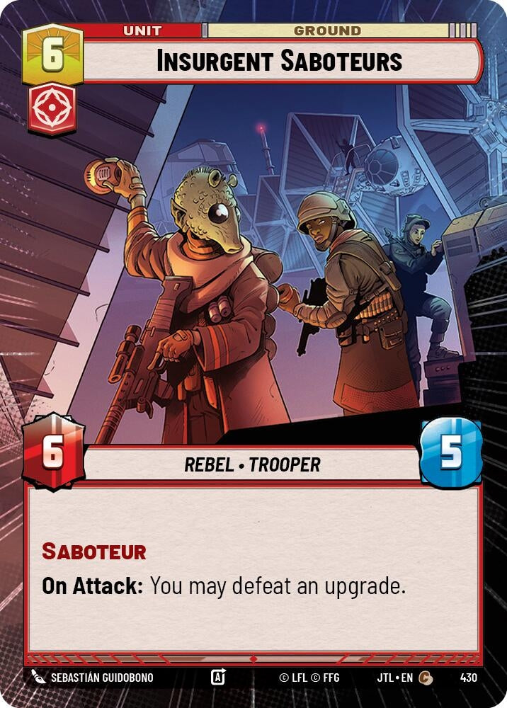 Image for Insurgent Saboteurs (Hyperspace) (Jump to Lightspeed) (430) - Star Wars: Unlimited
