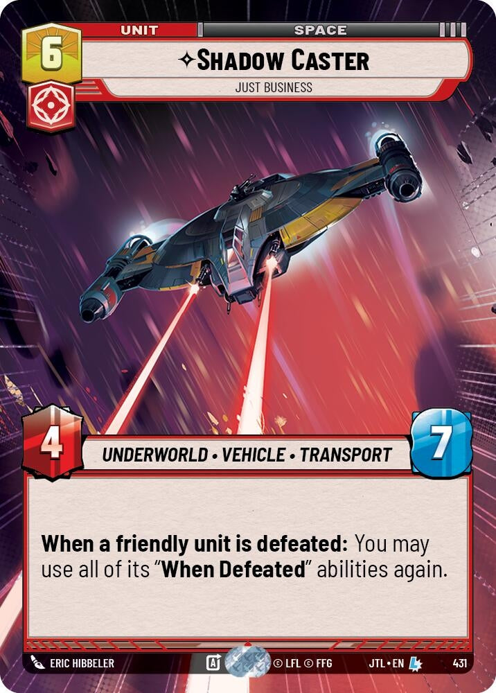 Image for Shadow Caster - Just Business (Hyperspace) (Jump to Lightspeed) (431) - Star Wars: Unlimited