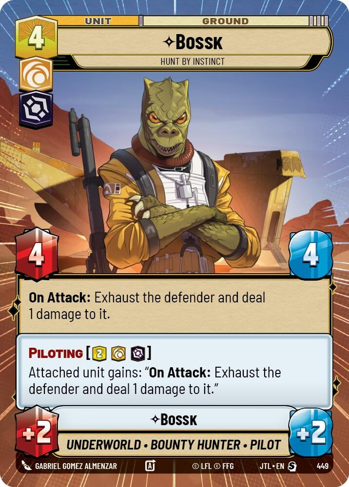 Image for Bossk - Hunt By Instinct (Hyperspace) (Jump to Lightspeed) (449) - Star Wars: Unlimited