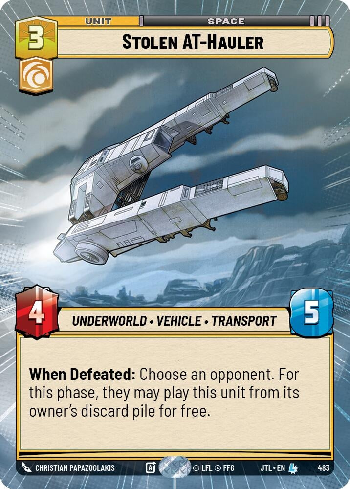 Image for Stolen AT-Hauler (Hyperspace) (Jump to Lightspeed) (483) - Star Wars: Unlimited