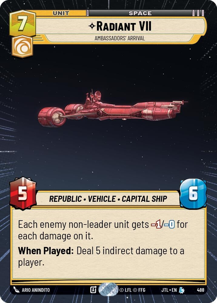 Image for Radiant VII - Ambassadors' Arrival (Hyperspace) (Jump to Lightspeed) (488) - Star Wars: Unlimited