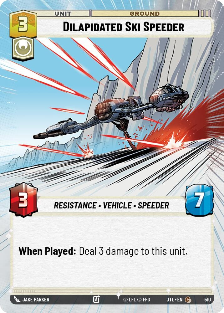 Image for Dilapidated Ski Speeder (Hyperspace) (Jump to Lightspeed) (510) - Star Wars: Unlimited