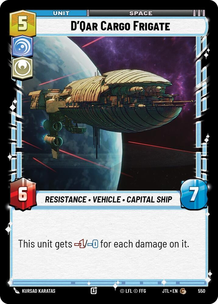 Image for D'Qar Cargo Frigate (Foil) (Jump to Lightspeed) (550) - Star Wars: Unlimited