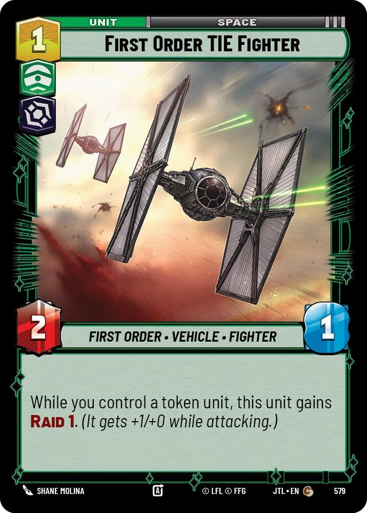 Image for First Order TIE Fighter (Foil) (Jump to Lightspeed) (579) - Star Wars: Unlimited