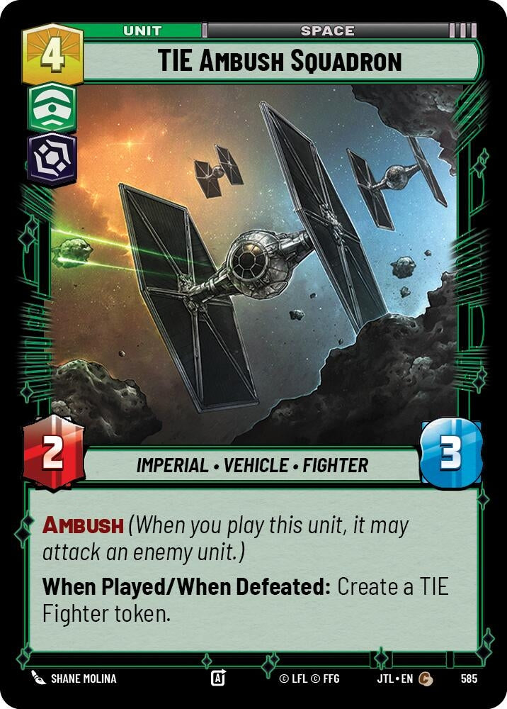 Image for TIE Ambush Squadron (Foil) (Jump to Lightspeed) (585) - Star Wars: Unlimited
