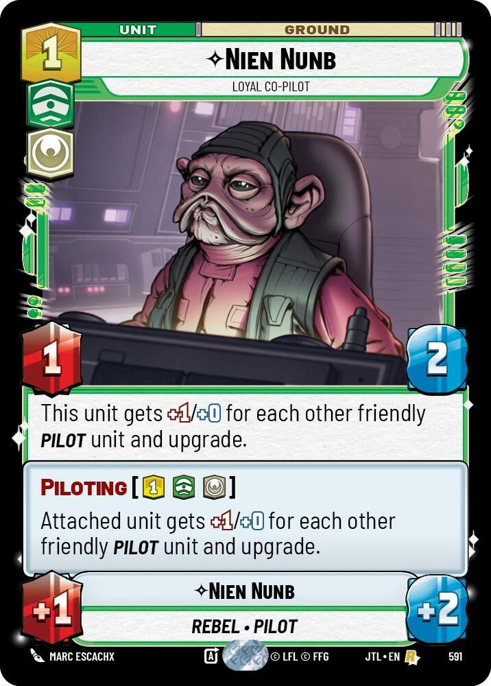 Image for Nien Nunb - Loyal Co-Pilot (Foil) (Jump to Lightspeed) (591) - Star Wars: Unlimited