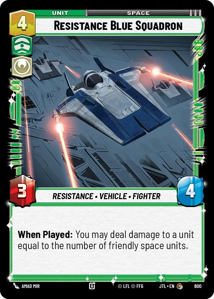 Image for Resistance Blue Squadron (Foil) (Jump to Lightspeed) (600) - Star Wars: Unlimited