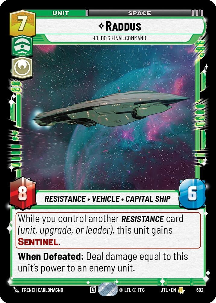 Image for Raddus - Holdo's Final Command (Foil) (Jump to Lightspeed) (602) - Star Wars: Unlimited