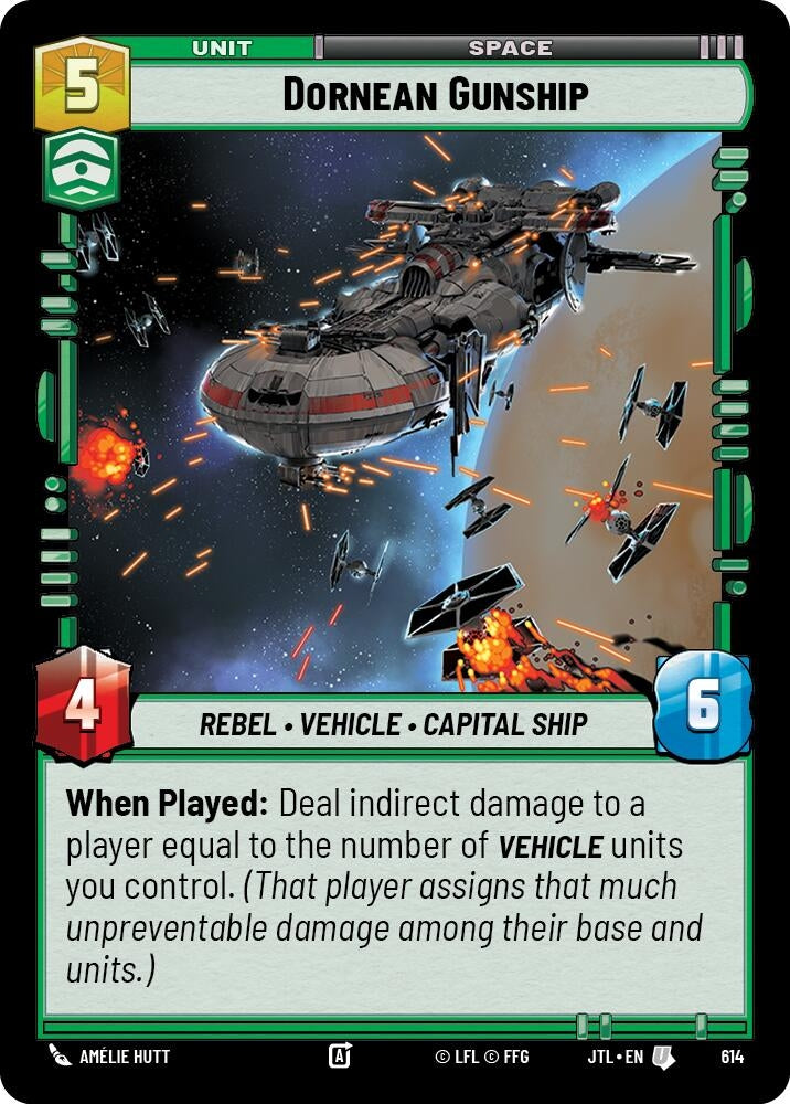 Image for Dornean Gunship (Foil) (Jump to Lightspeed) (614) - Star Wars: Unlimited