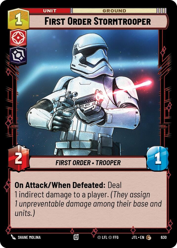 Image for First Order Stormtrooper (Foil) (Jump to Lightspeed) (630) - Star Wars: Unlimited