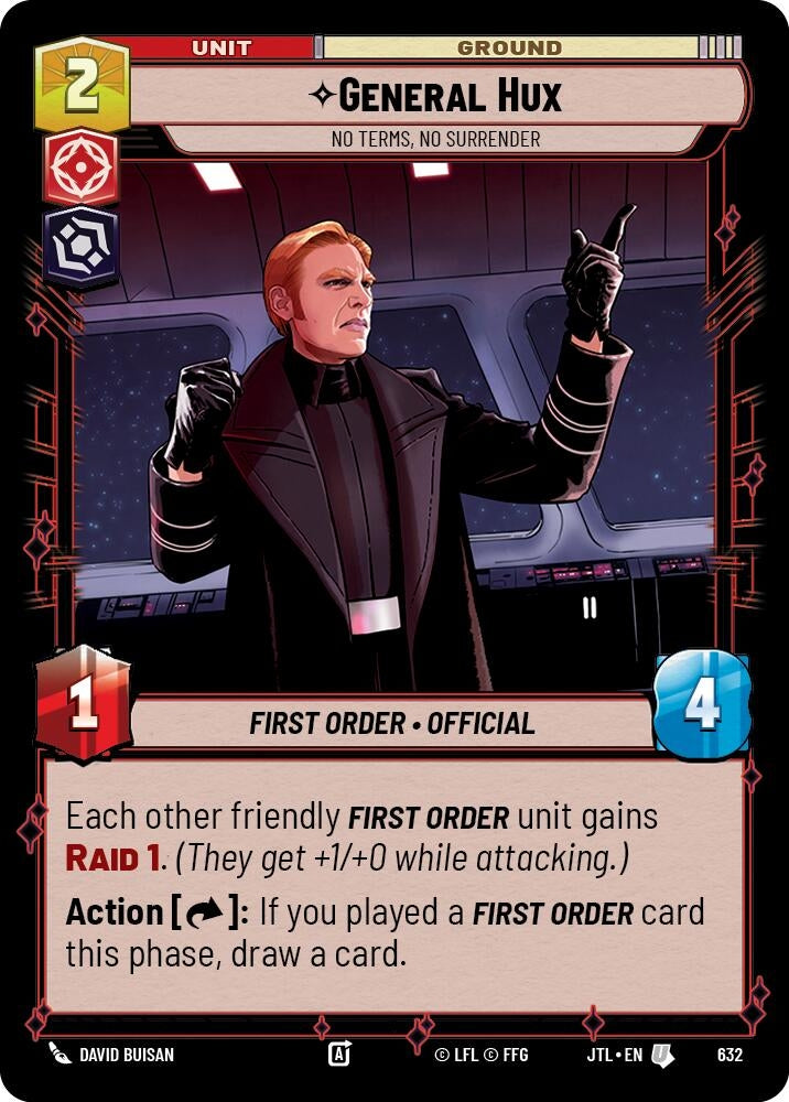 Image for General Hux - No Terms, No Surrender (Foil) (Jump to Lightspeed) (632) - Star Wars: Unlimited