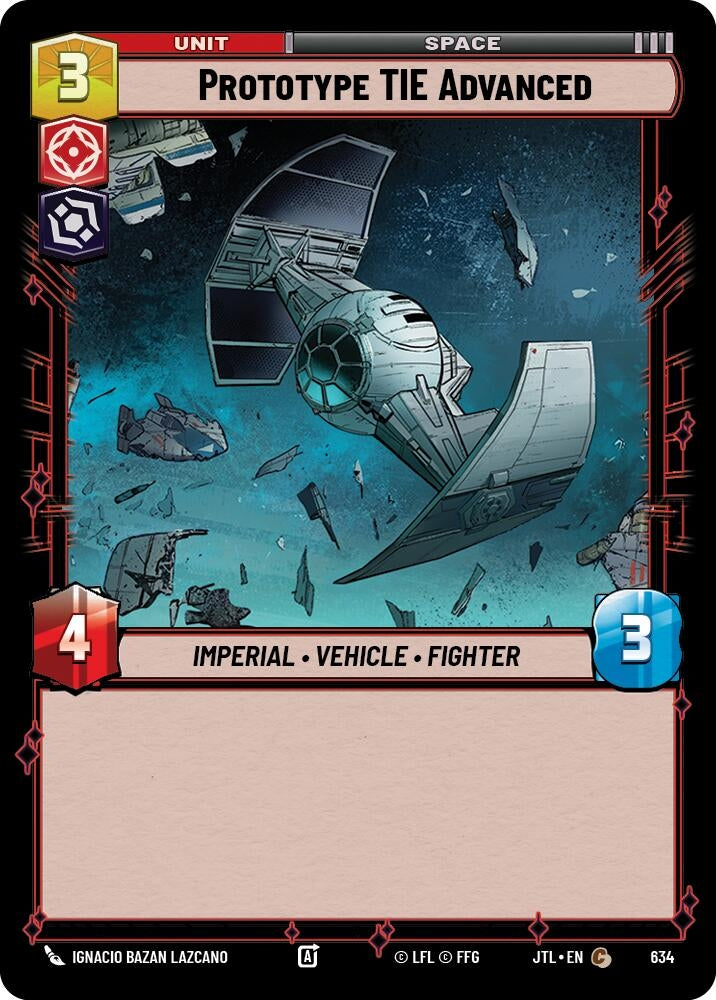 Image for Prototype TIE Advanced (Foil) (Jump to Lightspeed) (634) - Star Wars: Unlimited
