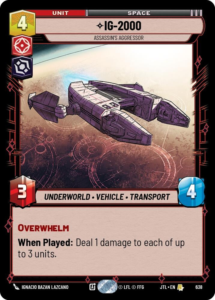 Image for IG-2000 - Assassin's Aggressor (Foil) (Jump to Lightspeed) (638) - Star Wars: Unlimited