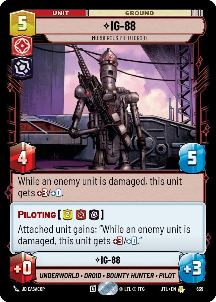 Image for IG-88 - Murderous Phlutdroid (Foil) (Jump to Lightspeed) (639) - Star Wars: Unlimited