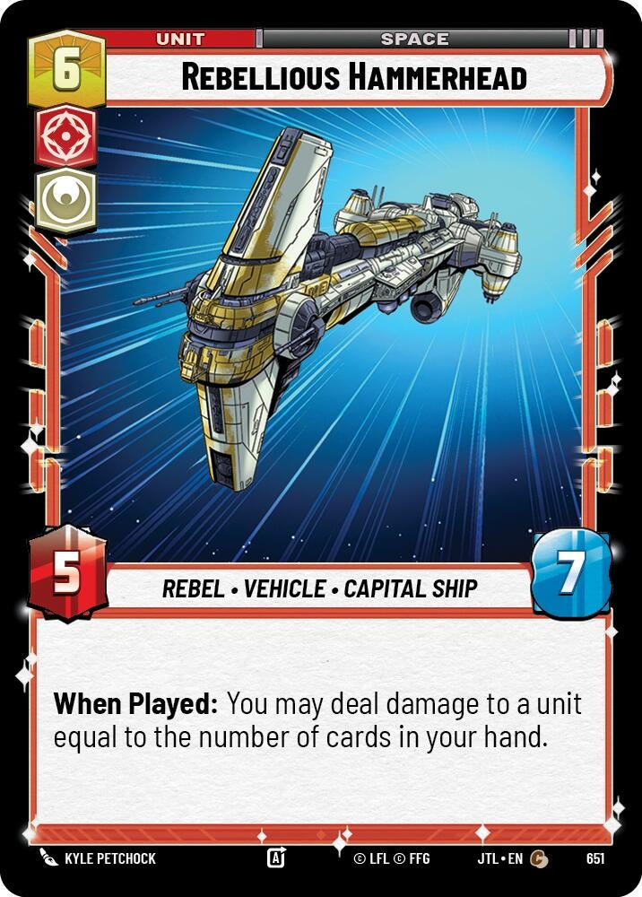 Image for Rebellious Hammerhead (Foil) (Jump to Lightspeed) (651) - Star Wars: Unlimited