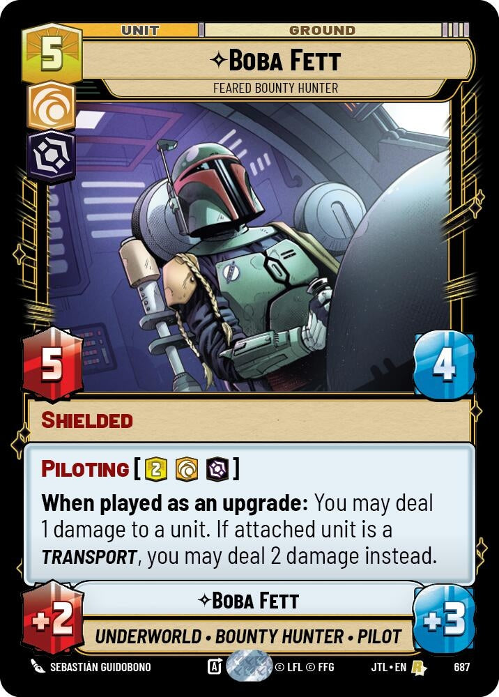 Image for Boba Fett - Feared Bounty Hunter (Foil) (Jump to Lightspeed) (687) - Star Wars: Unlimited
