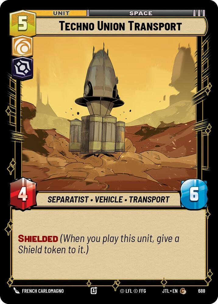 Image for Techno Union Transport (Foil) (Jump to Lightspeed) (688) - Star Wars: Unlimited