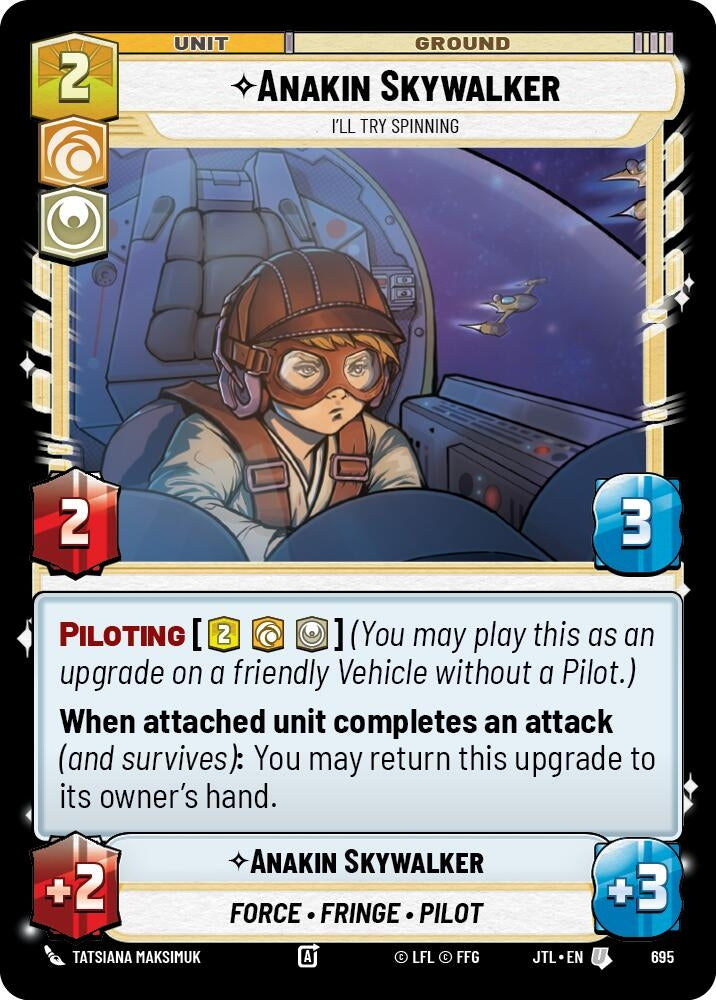 Image for Anakin Skywalker - I'll Try Spinning (Foil) (Jump to Lightspeed) (695) - Star Wars: Unlimited