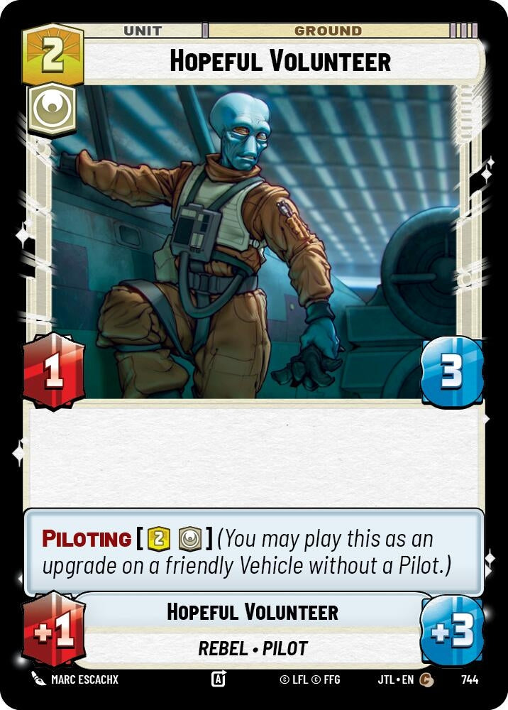 Image for Hopeful Volunteer (Foil) (Jump to Lightspeed) (744) - Star Wars: Unlimited