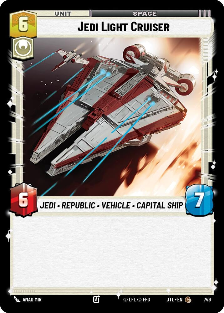 Image for Jedi Light Cruiser (Foil) (Jump to Lightspeed) (749) - Star Wars: Unlimited