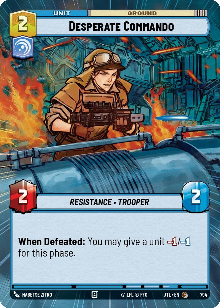 Image for Desperate Commando (Hyperspace Foil) (Jump to Lightspeed) (794) - Star Wars: Unlimited