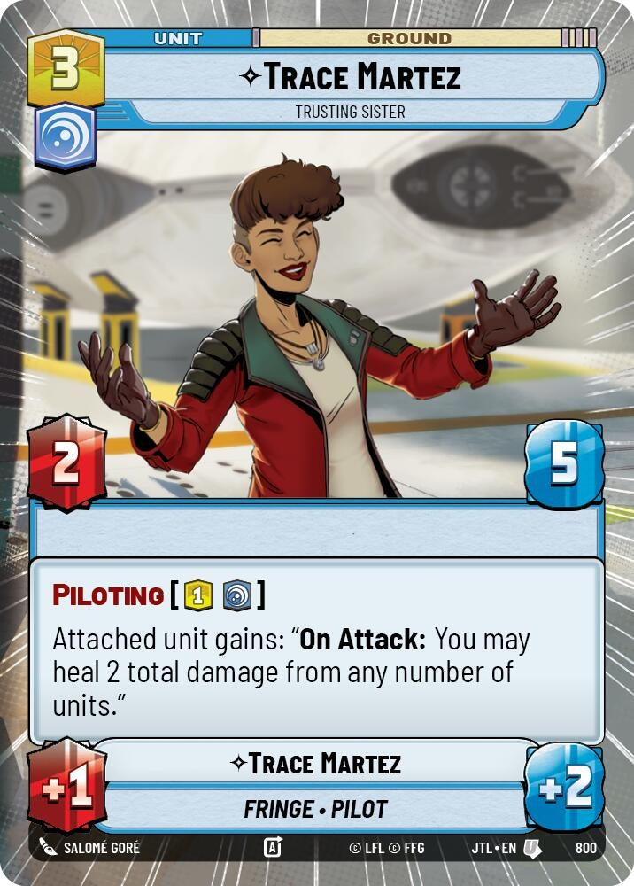 Image for Trace Martez - Trusting Sister (Hyperspace Foil) (Jump to Lightspeed) (800) - Star Wars: Unlimited