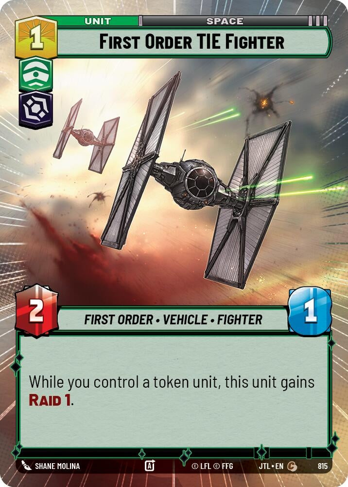 Image for First Order TIE Fighter (Hyperspace Foil) (Jump to Lightspeed) (815) - Star Wars: Unlimited