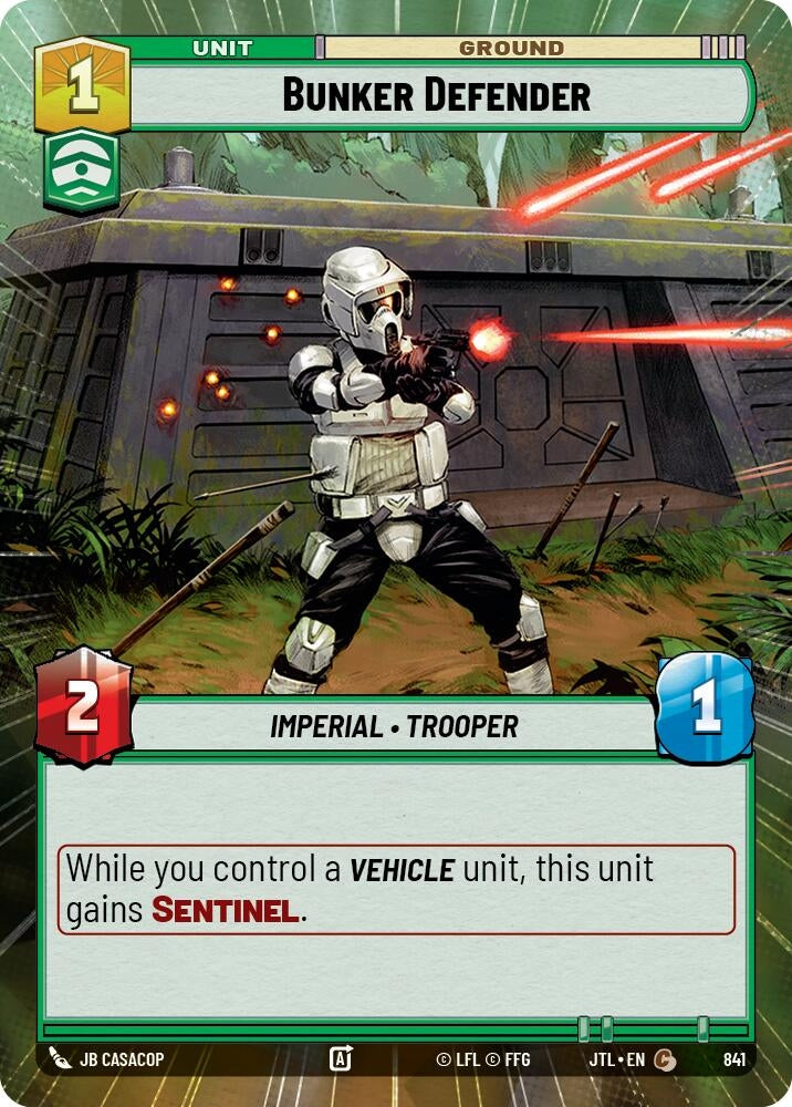 Image for Bunker Defender (Hyperspace Foil) (Jump to Lightspeed) (841) - Star Wars: Unlimited