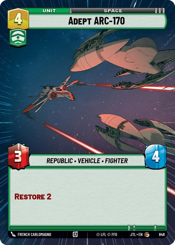 Image for Adept ARC-170 (Hyperspace Foil) (Jump to Lightspeed) (848) - Star Wars: Unlimited