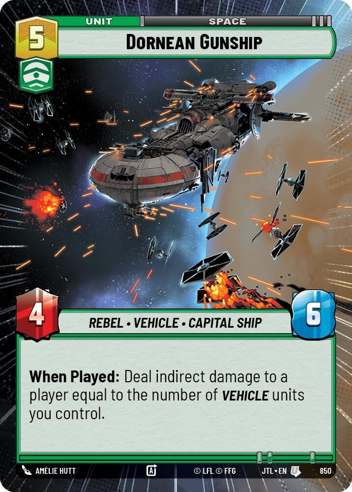 Image for Dornean Gunship (Hyperspace Foil) (Jump to Lightspeed) (850) - Star Wars: Unlimited