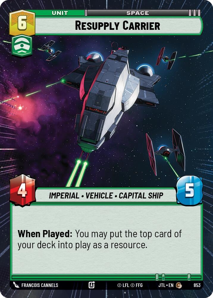 Image for Resupply Carrier (Hyperspace Foil) (Jump to Lightspeed) (853) - Star Wars: Unlimited