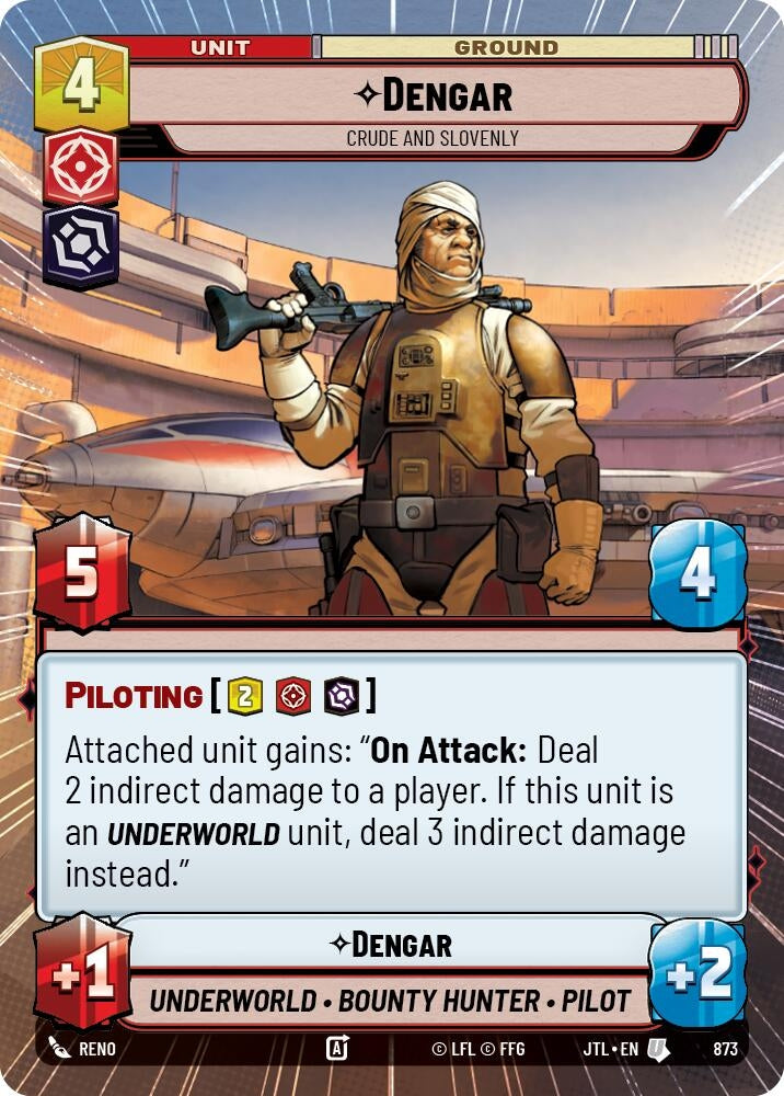 Image for Dengar - Crude and Slovenly (Hyperspace Foil) (Jump to Lightspeed) (873) - Star Wars: Unlimited