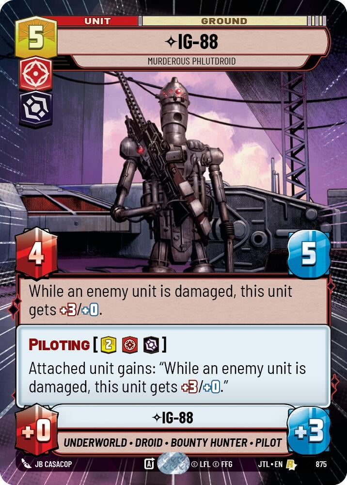 Image for IG-88 - Murderous Phlutdroid (Hyperspace Foil) (Jump to Lightspeed) (875) - Star Wars: Unlimited