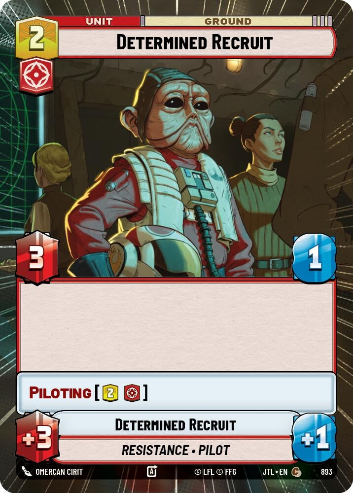 Image for Determined Recruit (Hyperspace Foil) (Jump to Lightspeed) (893) - Star Wars: Unlimited