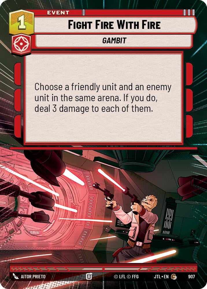Image for Fight Fire With Fire (Hyperspace Foil) (Jump to Lightspeed) (907) - Star Wars: Unlimited