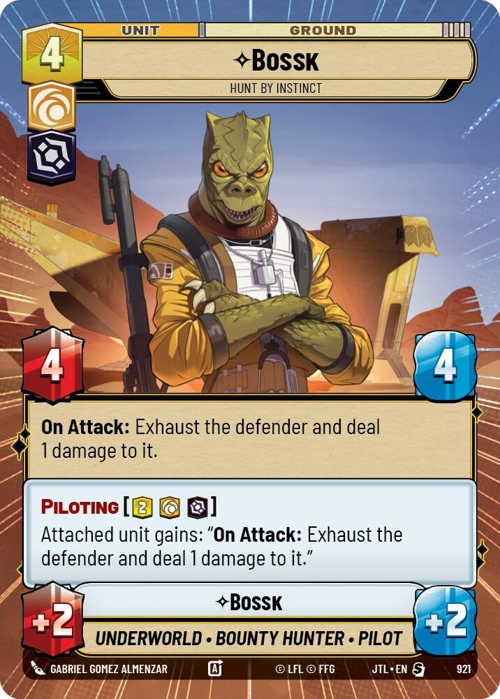 Image for Bossk - Hunt By Instinct (Hyperspace Foil) (Jump to Lightspeed) (921) - Star Wars: Unlimited