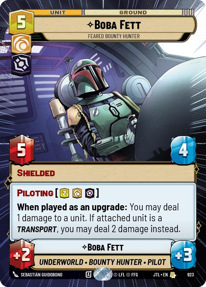 Image for Boba Fett - Feared Bounty Hunter (Hyperspace Foil) (Jump to Lightspeed) (923) - Star Wars: Unlimited