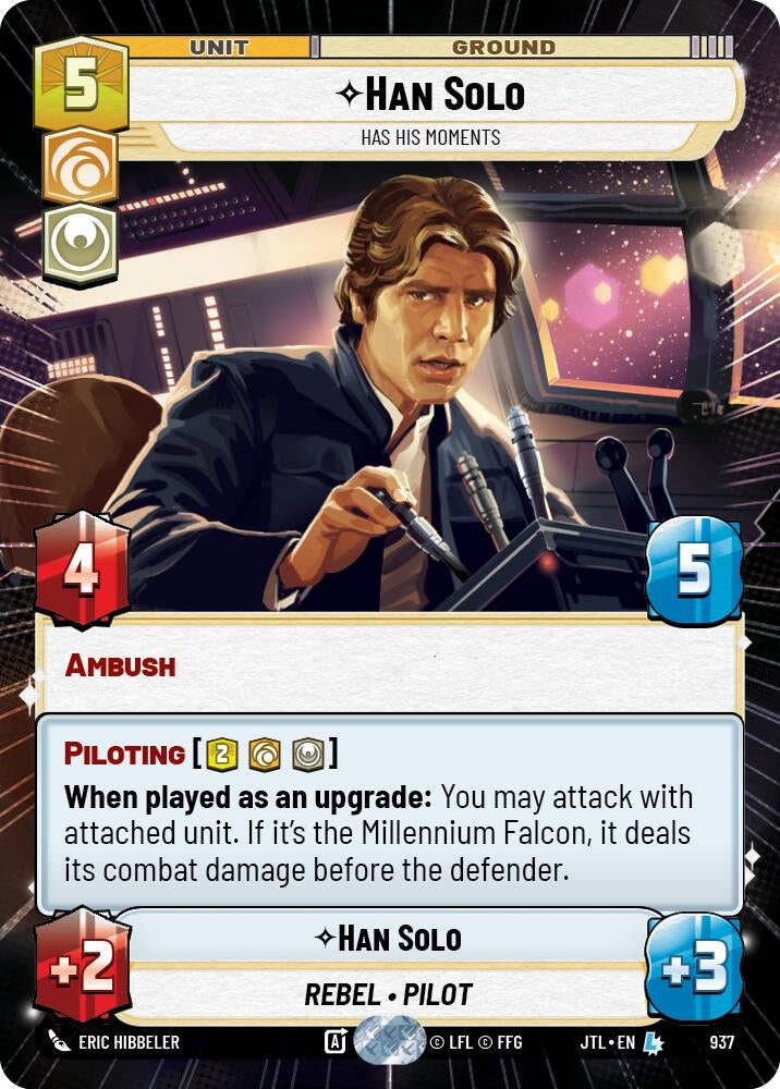 Image for Han Solo - Has His Moments (Hyperspace Foil) (Jump to Lightspeed) (937) - Star Wars: Unlimited