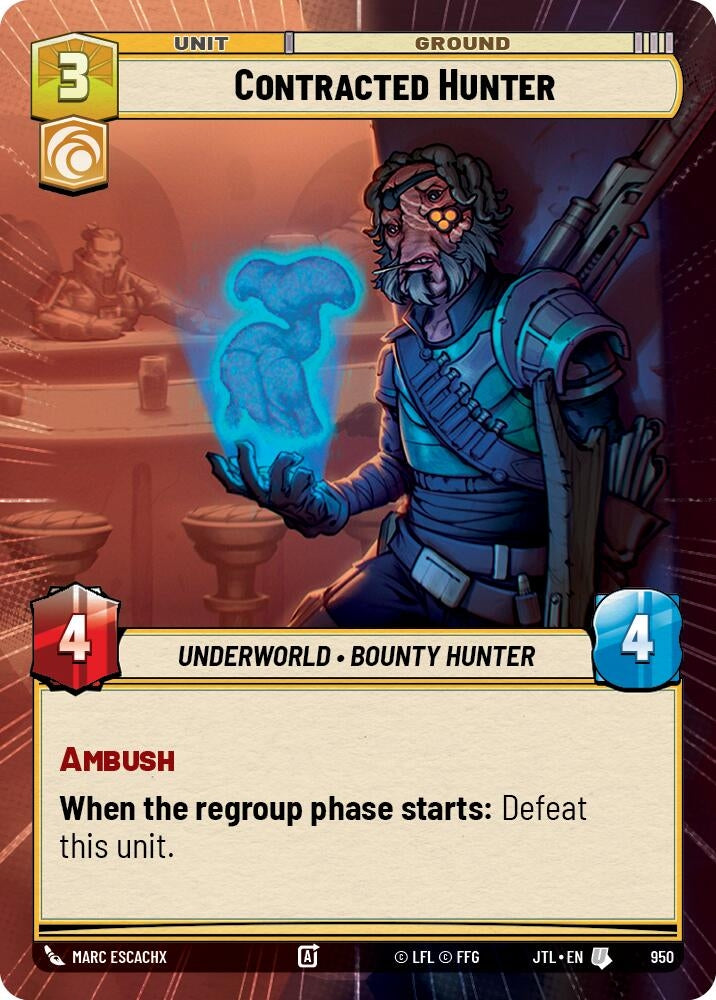 Image for Contracted Hunter (Hyperspace Foil) (Jump to Lightspeed) (950) - Star Wars: Unlimited