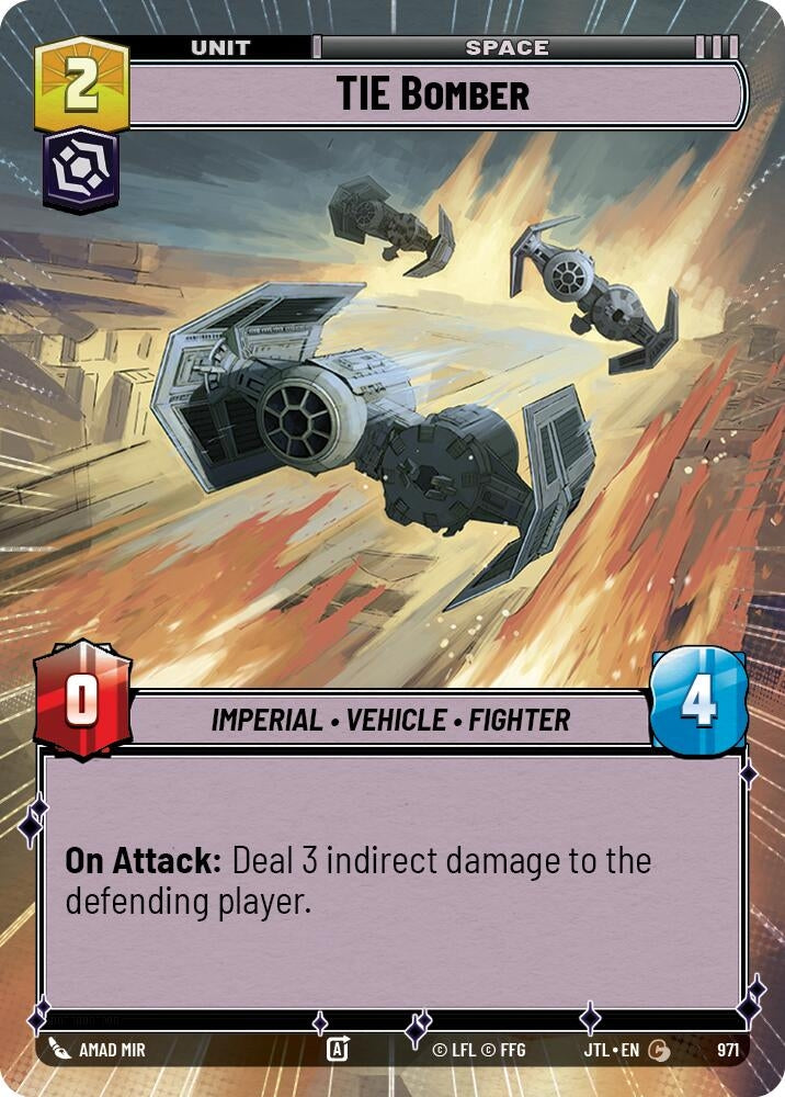 Image for TIE Bomber (Hyperspace Foil) (Jump to Lightspeed) (971) - Star Wars: Unlimited