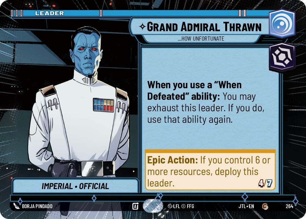Image for Grand Admiral Thrawn - ...How Unfortunate (Hyperspace) (Jump to Lightspeed) (264) - Star Wars: Unlimited