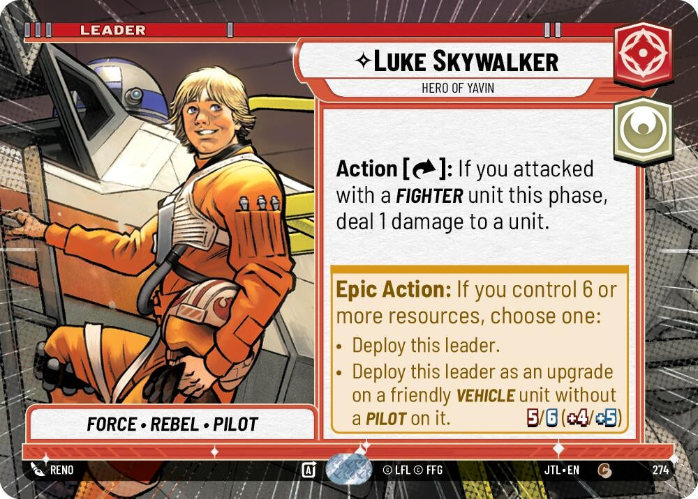 Image for Luke Skywalker - Hero of Yavin (Hyperspace) (Jump to Lightspeed) (274) - Star Wars: Unlimited