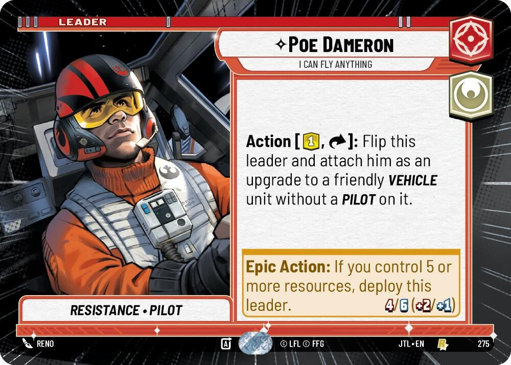 Image for Poe Dameron - I Can Fly Anything (Hyperspace) (Jump to Lightspeed) (275) - Star Wars: Unlimited