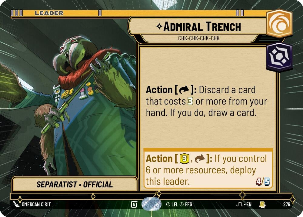 Image for Admiral Trench - Chk-chk-chk-chk (Hyperspace) (Jump to Lightspeed) (276) - Star Wars: Unlimited