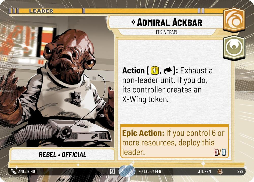 Image for Admiral Ackbar - It's A Trap! (Hyperspace) (Jump to Lightspeed) (278) - Star Wars: Unlimited