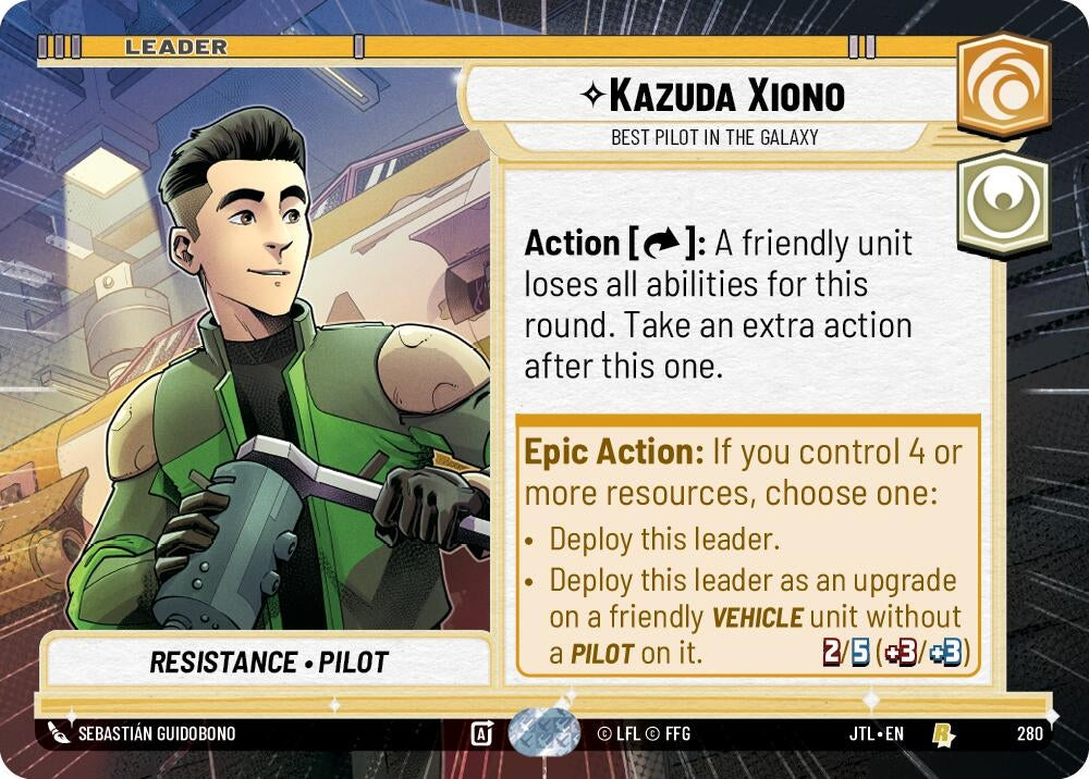 Image for Kazuda Xiono - Best Pilot in the Galaxy (Hyperspace) (Jump to Lightspeed) (280) - Star Wars: Unlimited