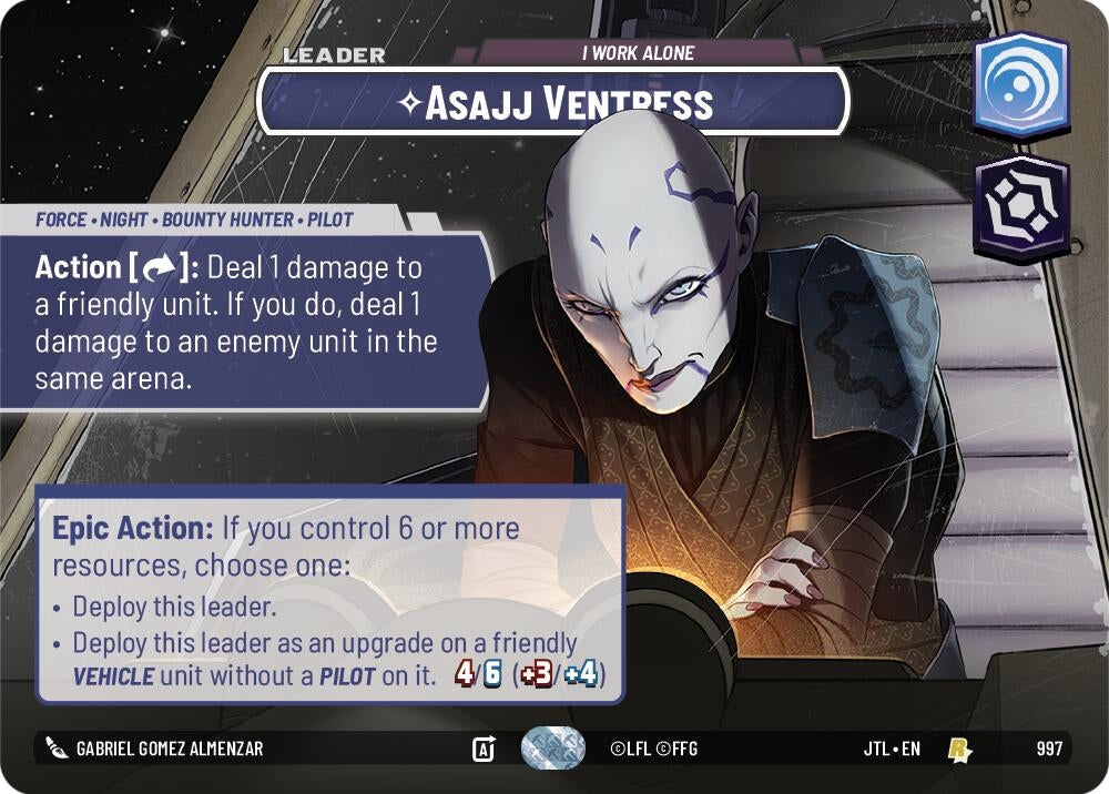 Image for Asajj Ventress - I Work Alone (Showcase) (Jump to Lightspeed) (997) - Star Wars: Unlimited