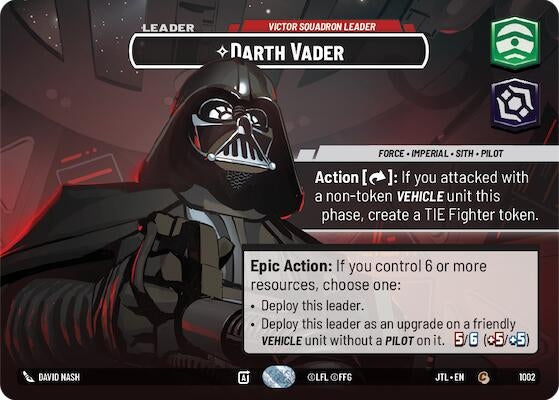 Image for Darth Vader - Victor Squadron Leader (Showcase) (Jump to Lightspeed) (1002) - Star Wars: Unlimited